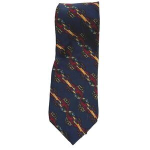 J. Garcia Silk Tie Parrot & Frogs Collection Five Made In USA Automotive Pattern